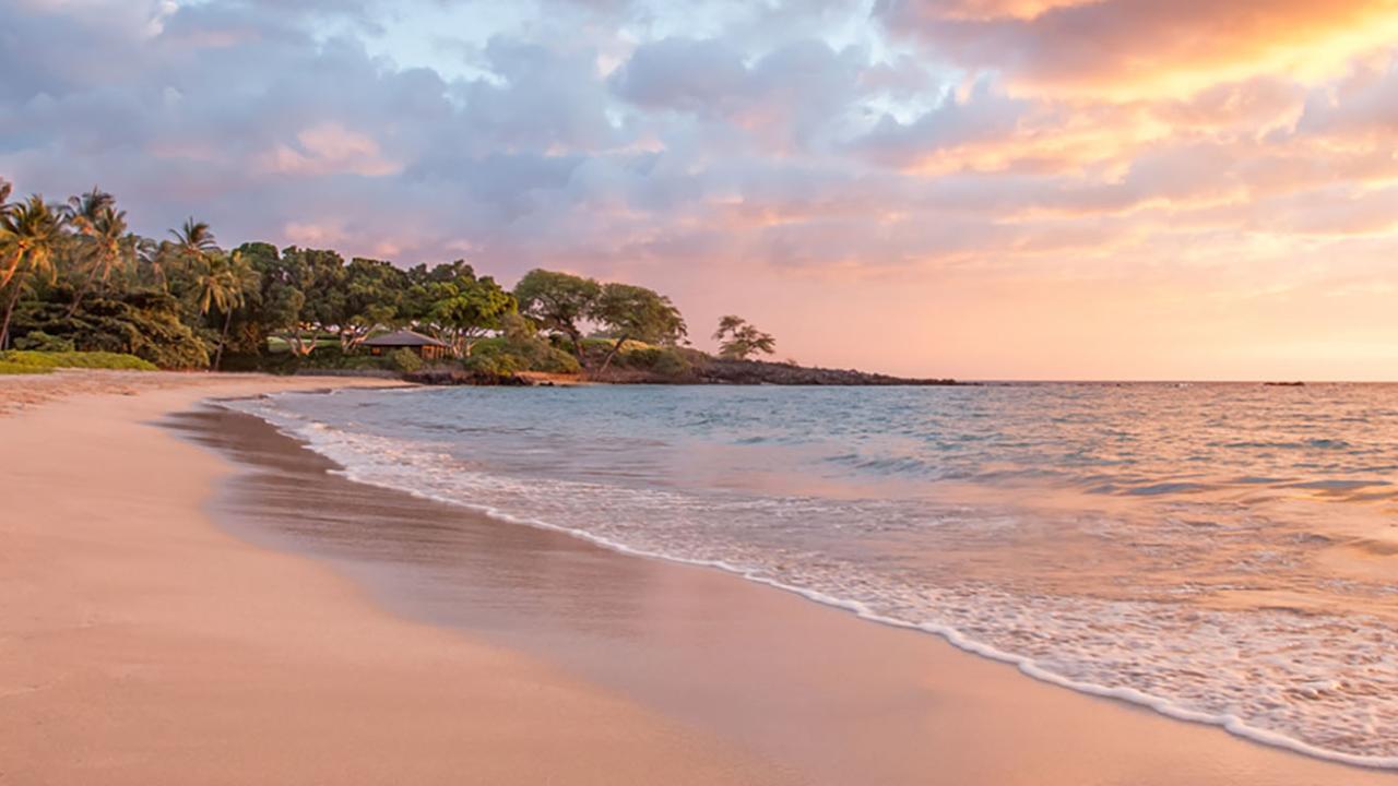 island of hawaii beach at sunset