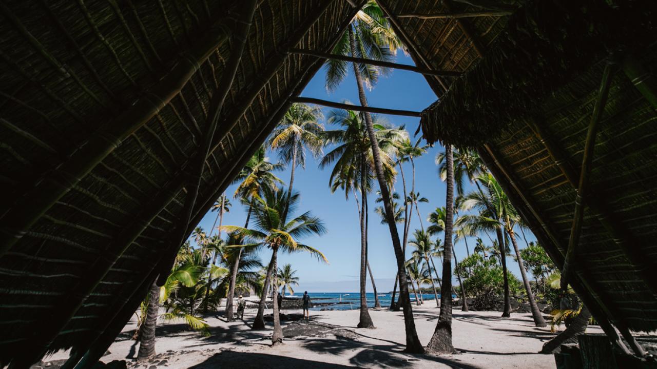Inside look at a halau located at Puuhonua o Honaunau