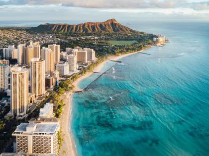 Waikiki with diamond head