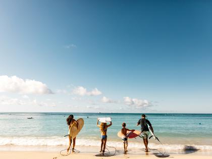 family surfing