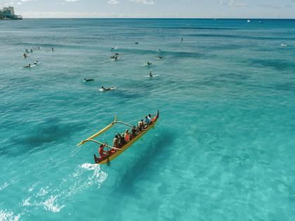 Outrigger canoe paddling